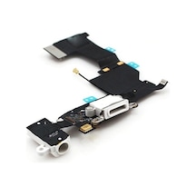 Apple Uyumlu iPhone 5S Şarj Soketi Kulaklık Soketi Mikrofon Filmli - Beyaz