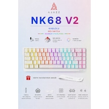 Nk68v2 Hot Swap Kablolu Mekanik Oyun Klavyesi- Red Switch-bilek Askılı