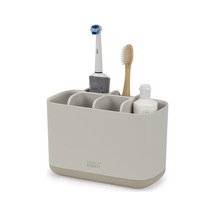 Joseph Easy-store Caddy, Diş Fırçası Tutucu, Banyoda Saklama, Büyük, Mat Yüzey, Bej Siyah