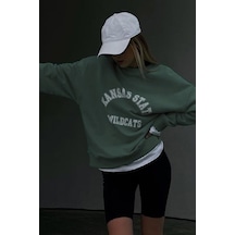 Madmext Mad Girls Koyu Yeşil Sweatshirt Mg1217 Koyu Yeşil