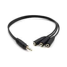 Kulaklık Çoklayıcı 3.5 Mm Erkek X 3 Stereo Dişi Y Kablo