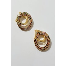 Mix Taşlı Halka Küpe N11.972