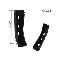 Perdemix Dekoratif Ray Montaj Aparatı Uzun Ayak 10 CM 4 Adet Siyah