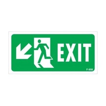 Exit Sol Aşağı Uyarı Levhası 17,5X25 Kod:958 (475914882)