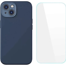 Baseus Liquid Silica Gel İphone 14 6.1 Silikon Kılıf + Tempered Ekran Koruyucu Set- 5775