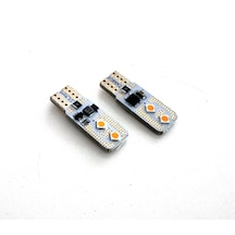 2 Adet Turuncu T10 Led 4 Ledli Yassı Tip Park, Plaka, İç Aydınlatma