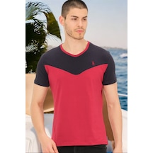 T8591 Dewberry Mens T-shırt-düz Bordo