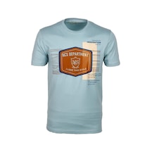 Ncs Mavi Bisiklet Yaka Slim Fit Dar Kesim Baskılı T-shirt 1216-mavi Mavi