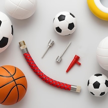 Kanjı Top &amp Bisiklet Şişirme Ucu Seti Pompa Adaptör Hortumlu, Futbol Basketbol Voleybol İğne Başlıklı, Diğer