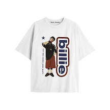 Kalic Studio Billıe Eilish Oversize T-shirt Beyaz Çok Renkli