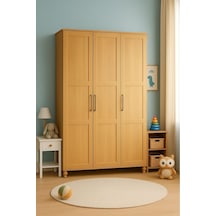 Alin Wood 3 Kapaklı Çekmeceli Genç Odası Dolabı %100 Mdf Rehau Kaplama Kapaklar Ağaç Ayaklar Yüksek Kalite Meşe