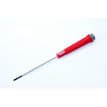 İzeltaş 4500170480 Elektronikçi Tip Klemens Düz Uçlu Tornavida, Kırmızı, 4 X 80 Mm