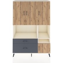 Hyperion Dolap 7 Raflı 2 Çekmeceli 4 Kapaklı 132x44x195 Aytaşı-çam/antrasit Atlas Çam/antrasıt