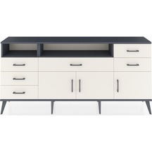 Arges Konsol 3 Raflı 6 Çekmeceli 3 Kapaklı 176x30x83 Antrasit-aytaşı/aytaşı Aytaşı/aytaşı