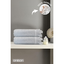 2'li Gri Jelena Banyo Havlusu- 70x140 Cm, 490 Gr, %100pamuk, Spa Ve Otel Havlusu, Günlük Kullanıma Uy Gri