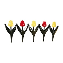 Plastik Bahçe Çiti Lale Desenli 4Lü Set