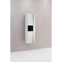 Napoli Boy Dolabı - Beyaz / Antrasit Beyaz - Antrasit