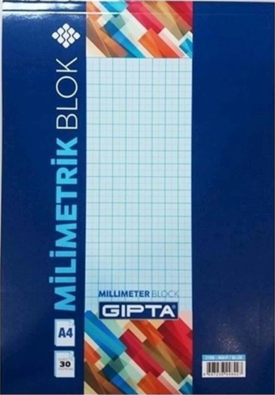 Milimetrik A4 Tel Dik. Bristol Kapak Bloknot Not Defteri Mavi Yapraklı 30 Yp. 6 Lı Paket