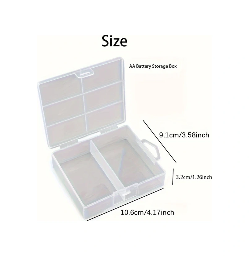 Awesomestore Aa/aaa Pil Depolama Kutusu - 24'lü Şeffaf Pil Saklama Kutusu