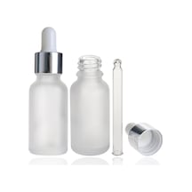 Damlalıklı Buzlu Cam Şişe Gümüş Kapaklı 30 Ml 600 Adet