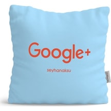 Kişiye Özel Google Plus Mavi Yastık