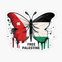 Özgür Filistin Filistin Bayrağı Kelebeği Araba Oto Sticker Etiket