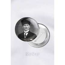 Ulu Önder Atatürk Mustafa Kemal Paşa Çanta Süsü İğneli Buton Rozet Seti 1 Adet Tekli