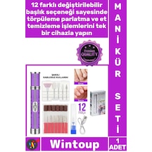Manikür Tırnak Bakım Törpü Pedikür Cihazı Ev Tipi Güzellik Salonu 12 Başlıklı Şarjlı Manikür Seti