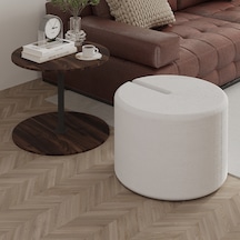 Vexana Puflu Yan Sehpa Saklanabilir Puflu Servis Sehpası Ceviz