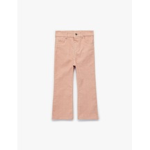 Koton Puantiye Detaylı Cepli Pamuklu İspanyol Paça Pantolon Pembe Desenli 6wmg40001aw Pembe Desenli