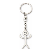 Happy Figure Gülümseyen Figür Eskitme Gümüş Renk Metal Anahtarlık