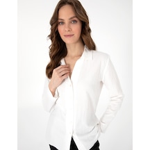 Pierre Cardin Kadın Beyaz Gömlek Desenli 50301101-vr013