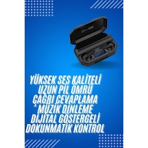 Rgb Işıklı Çift Mikrofonlu Siyah Profesyonel Kulaklığı Kablosuz Kulakiçi