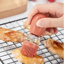 Hazneli Silikon Yağ Sos Ve Yumurta Fırçası Yağ Fırçası Yağlık Silikon Fırçalı Yağdanlık Royaleks-ind687