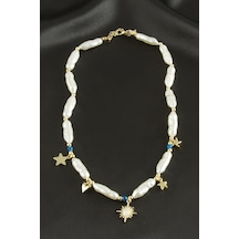 Yıldız - 263 - Sedef İnci - Myceshop - Kolye Sarı
