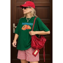 Papayas Baskılı Unisex Tshırt Yeşil