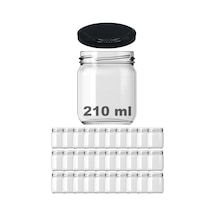 Afracam 210 Ml Metal Kapaklı Şeffaf Cam Kavanoz 30 Adet Siyah