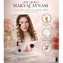 Dokunmatik Led Işıklı Pilli Masa Üstü Makyaj Aynası Makyaj Aynası Ledli