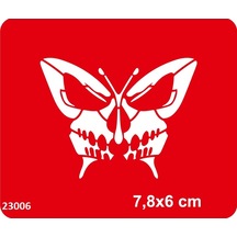 Airbrush Tattoo Kelebek Kuru Kafa Stencil Süsleme Ve Boyama Kalıbı