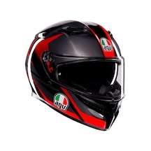 Agv K3 MPLK Striga Siyah Gri Kırmızı  Motosiklet Kaskı.
