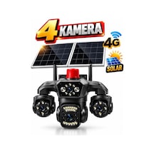 Hieasy 80-gz 8mp 4 Kamera 4g Solar Sim Ptz Sesli Akıllı Hibrit Zoom Güvenlik Kamera 7/24 Koruma