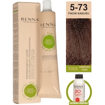 Renna Bitkisel Amonyaksız Saç Boyası 60 Ml 5-73 Fındık Kabuğu Oksidan Hediyeli