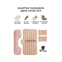 Taşınabilir Araç Arkası Şişme Yatak Seti - 12v Pompa Desteği Araba Yatağı Otomobil Arkası Şişme Seyahat Yatağı