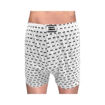Seher Yıldızı Desenli Düğmeli Erkek Boxer 6 Adet Çok Renkli