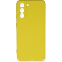 Samsung Galaxy  Uyumlu - S21 Fe Kılıf Nano İçi Kadife Silikon - Sarı