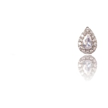 Beyaz Damla Gümüş Küpe-509 Silver