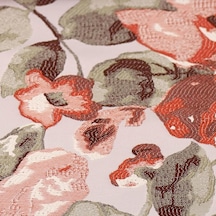 Jakarlı Dokuma Dekoratif Runner 45x140 Cm Kiremit Renkli Çiçekli Desenli Çok Renkli