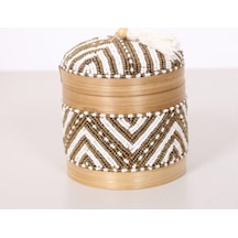Bali Boncuklu Bambu Saklama Kutusu 12x14 Cm