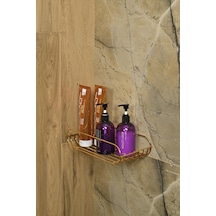 Altın Oval Köşeli Sabunluk /düzenleyici / Şampuanlık / Metal /paslanmaz/askı / Banyo Aksesuarı Altın