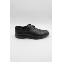 Siyah Hakiki Deri Analin Kauçuk Taban Bağcıklı Klasik Ayakkabı 1033235103-siyah